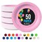 50 Count Pink Paper Plates Disposable Round Party Supplies Stylish Elegant 7 Inch